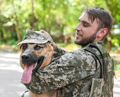 Veteran with Service Dog